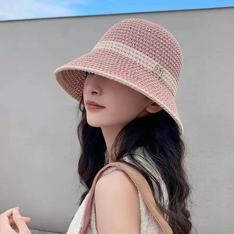 New Sunscreen Visor Hat Women's Summer Hollow Breathable Sun Hat Japanese Sweet Small Brim Show Face Small Straw Hat Wholesale