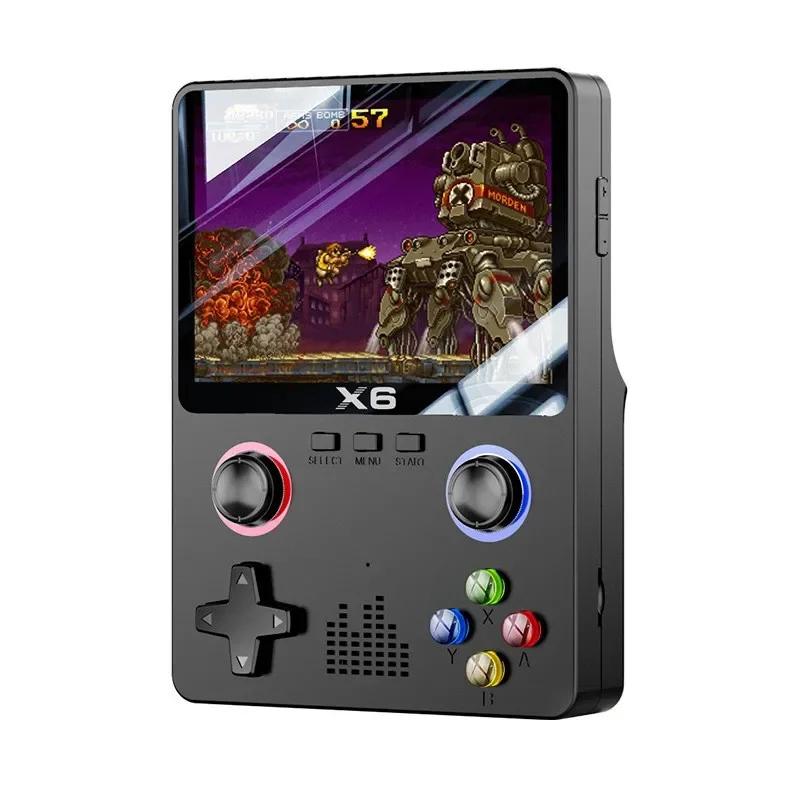 X6 3.5Inch IPS Screen Portable Handheld Game Player Dual Joystick Support 11 Simulators GBA Video Game Console for Kids Gifts