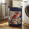 Bedroom Laundry Basket Quilted Foldable Boho Fabric Hamper Cute Collapsible Cat Storage for Clothes Toys Blankets Nursery Thick