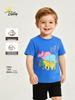 Summer Kids' Short-Sleeve Animal Print T-Shirt - European & American Style, Round Neck for Small & Medium Children