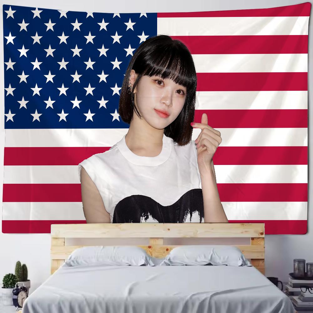 CChaewon American Flag Tapestry Bedroom Dorm Living Room Club Holiday Home Party Decor