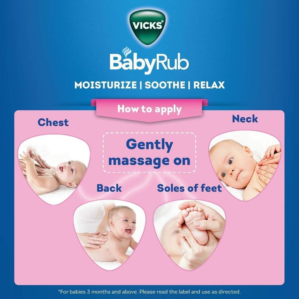 Vicks BabyRub 50 ml Babypflegebalsam zur Beruhigung und Entspannung Sanfte Säuglingspflege Massage-Salbe 1er-Pack