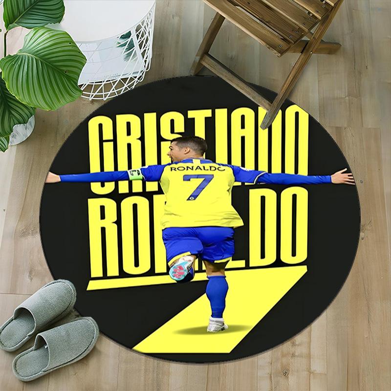 1pc Number 7 Soccer17 Carpet, Round Rug, Comfortable, Suitable for Entryways, Living Rooms, Office, And Bedrooms, Christmas Decoration