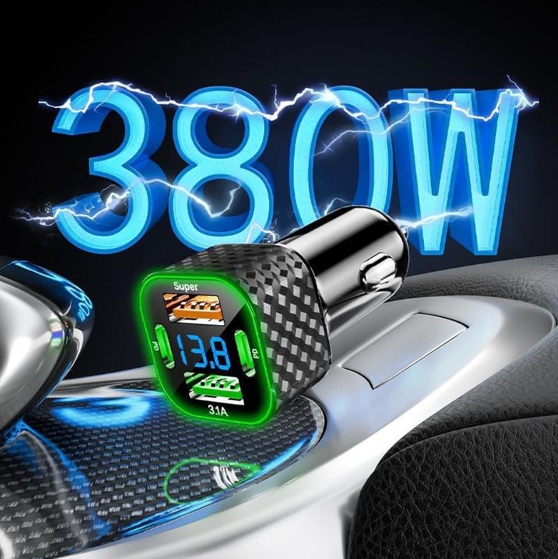 Intelligent  4 Port Car Chargers  Double  PD USB 3.1A Rapid Chargers  Universal 12V/24V Car Adapter Simple Installs for Vehicle Truck