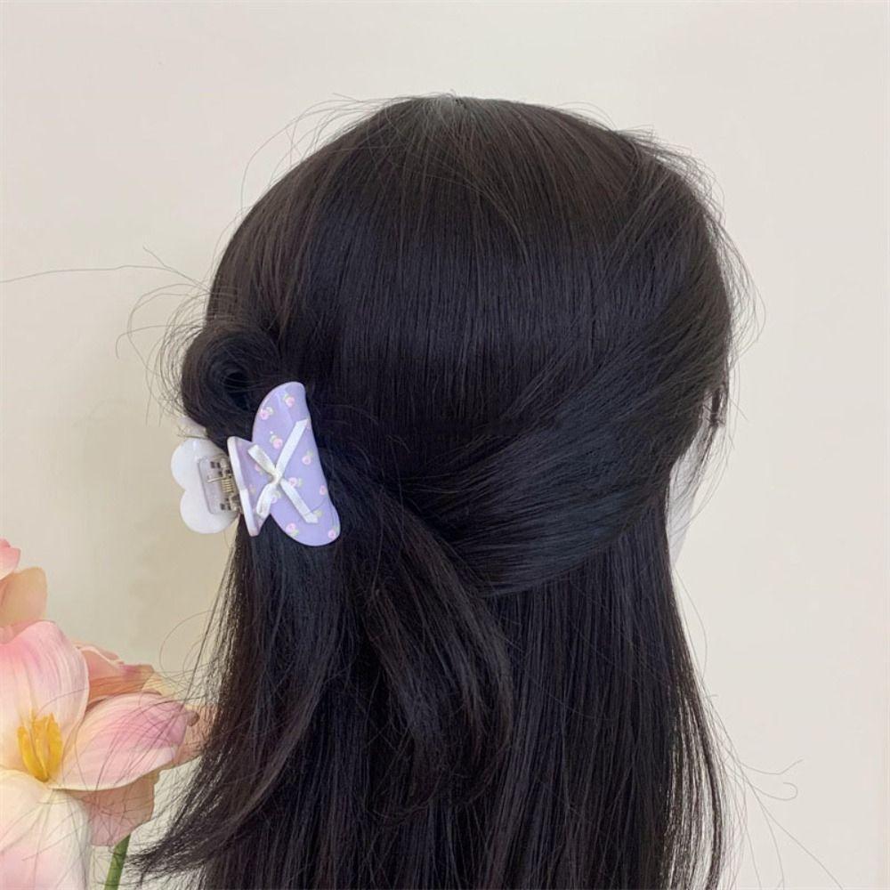 Plastic Cat Claw Clip Flower Bow Shark Clip Cute Bowknot Hair Claw  Ladies