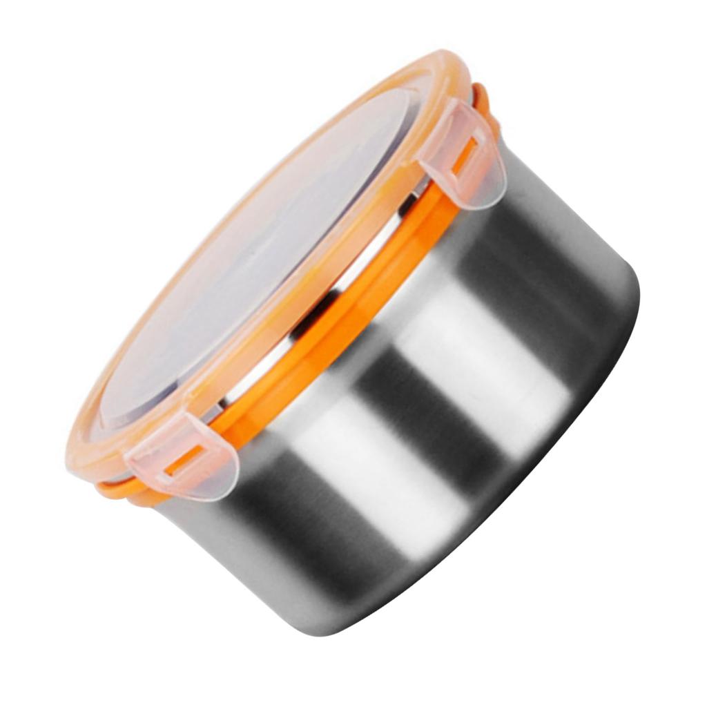 Round Stainless Steel Food Storage Container with Lid Sealed Lockable Multifunction Stainless Steel