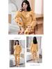 100% Cotton Women's Pajama Set – Breathable, Sweat-Absorbent, Long Sleeve Crew Neck for Indoor & Outdoor Wear (Autumn/Winter)