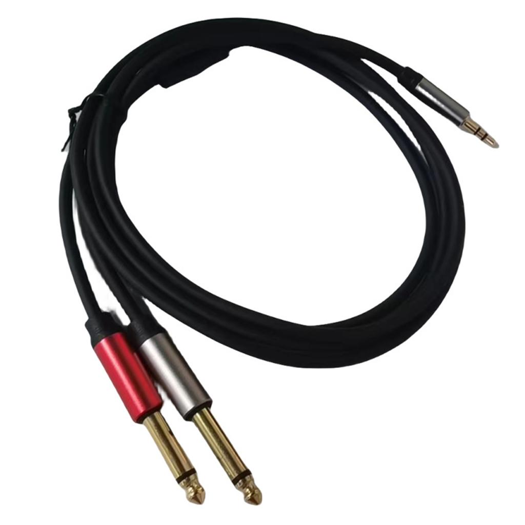 3.5mm Male Jack to 2x6.35mm Male Adapter Cable 3.5 to 6.35 mm TRS Mono Male Audio Aux Socket Converter Cord Wire