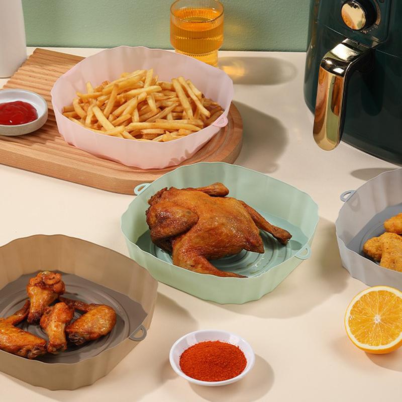 21Cm Air Fryers Oven Baking Tray Fried Chicken Basket Mat Airfryer Silicone Pot