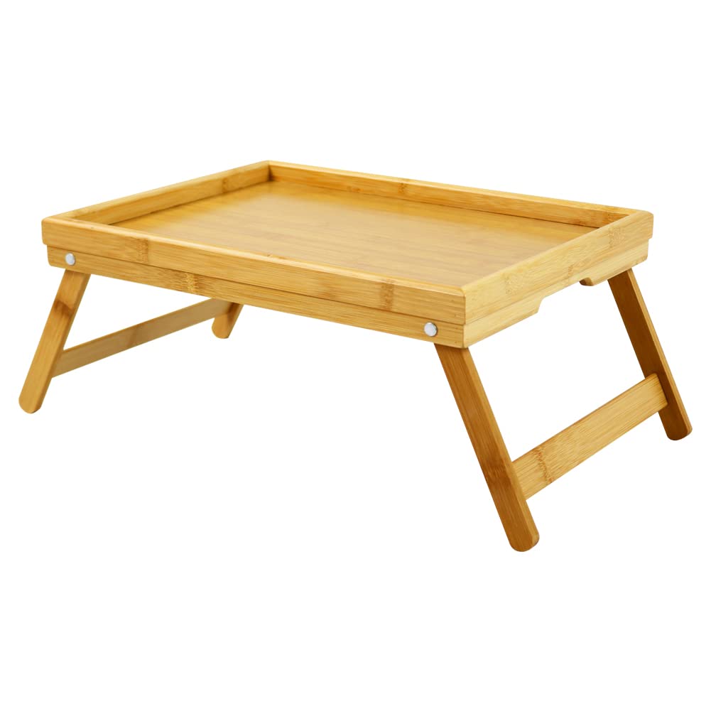 WKWKER Bamboo Folding Bedside Tray Low Chabudai Drafting Computer Desk Tray Table, Table, Table, Table, (Natural)