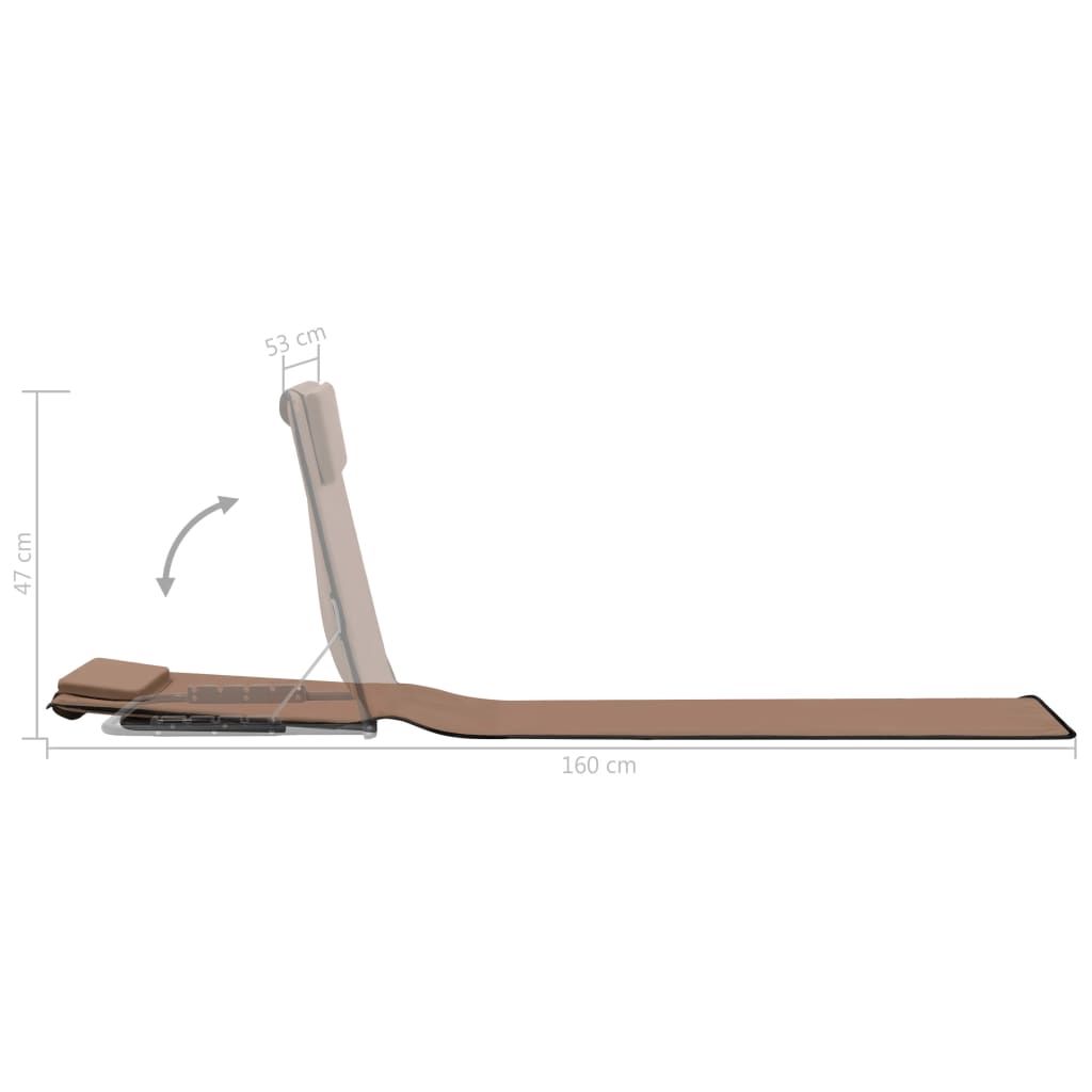 Foldable Beach Mat 2 Pcs Steel and Fabric Brown