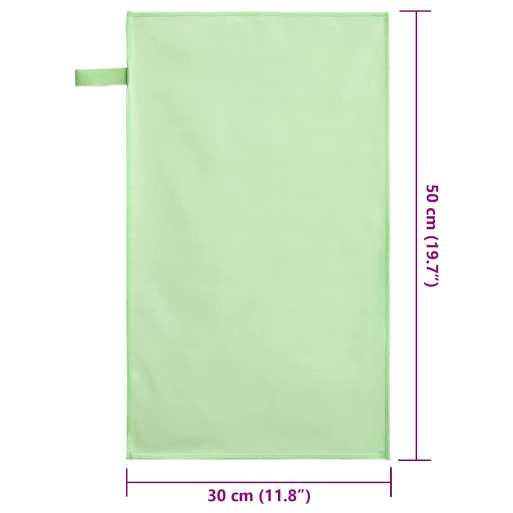 Sports Hand Towels 2 pcs Green 50 x 30 cm Polyester and Polyamide