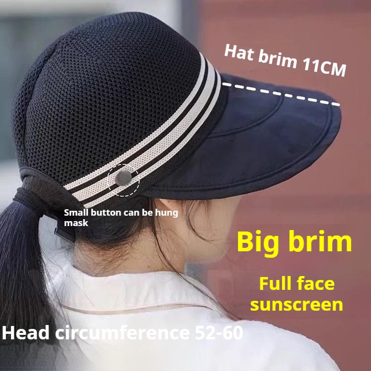Big Eaves Hat Sunscreen Hollowed Out Quick-drying Breathable Widened Face Cover UV Protection Summer Bucket Hat Sun Hat