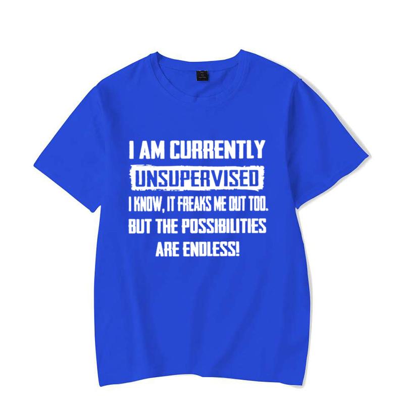 Pánská vtipná trička Jsem momentálně bez dozoru tričko Hilarózní vtipný nápis Dárek pro něj Narozeniny Pánské vtipné tričko Topy
