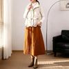 Japanese Style High-Waisted Velvet Quilted Lantern Skirt - Warm, Versatile, Slimming Autumn/Winter Plus Size Skirt for Women