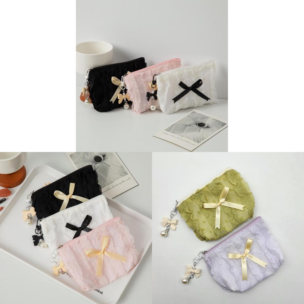 Tote Bag For Women With Lace And Bow Design Large Capacity Storage Organizer For Daily Use