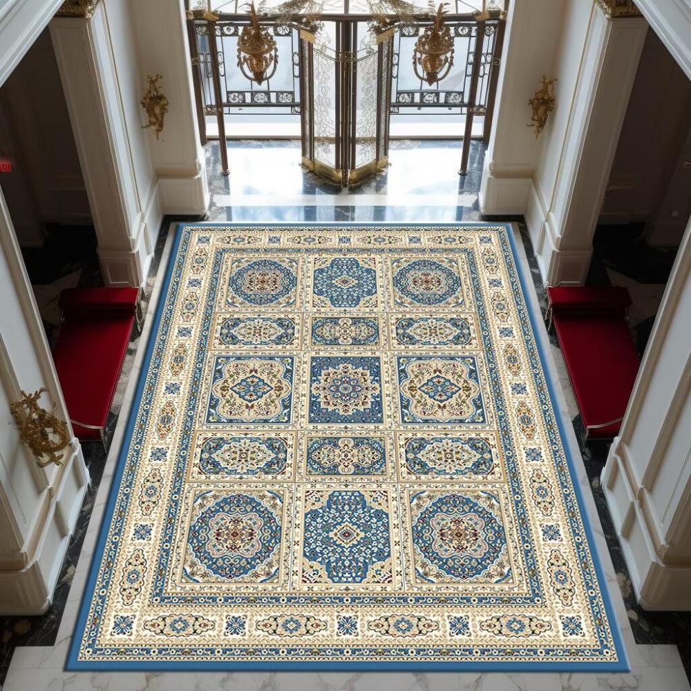 

Luxury American Persian Style Rug Boho Chic Living Room Carpet Non Slip Sofa Coffee Table Mat European Bedside Floor Decor 40x60cm