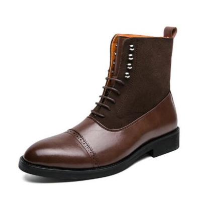 Fashion Men Brogue Ankle Boots Green Black Fashion Classic Retro Brock Short Boots of Men Zapatos Hombre D489