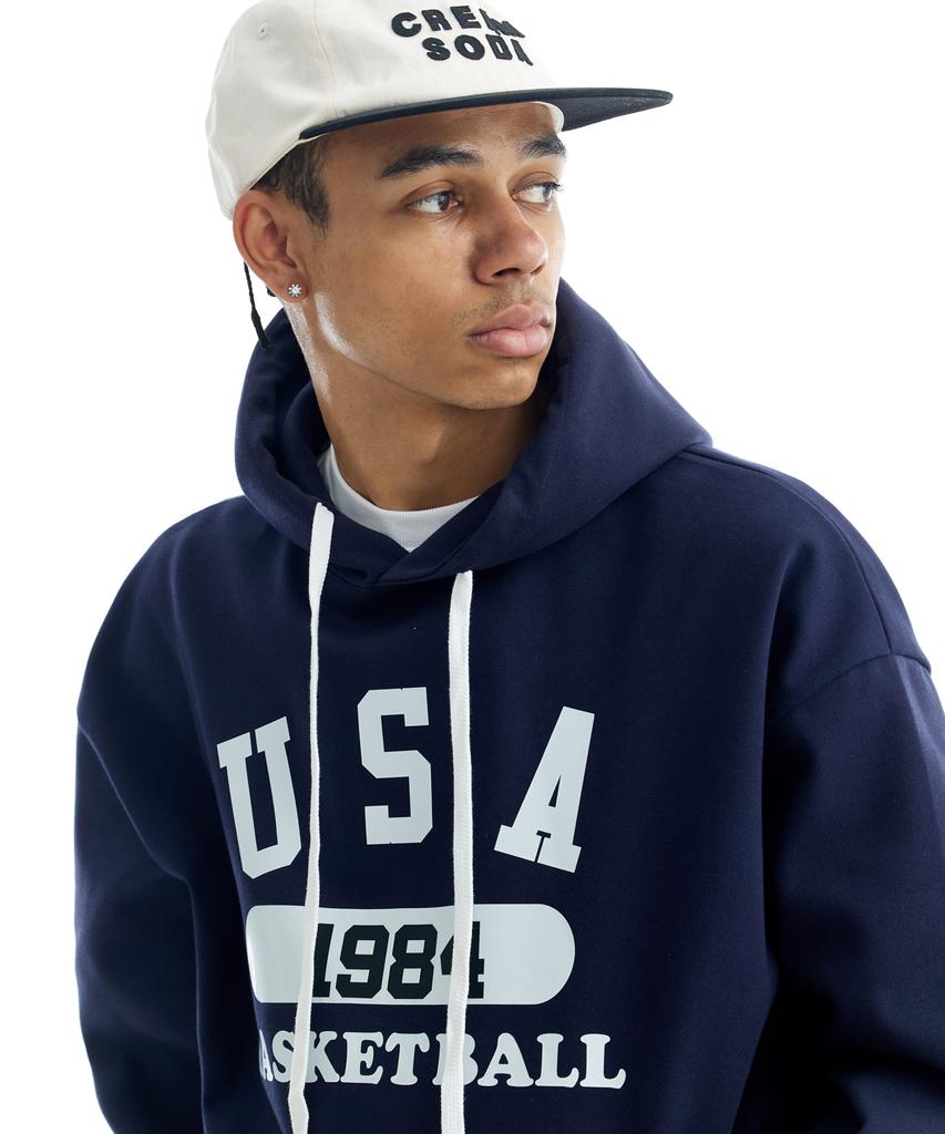 Return Navy Usa Basketball 1984 Hood