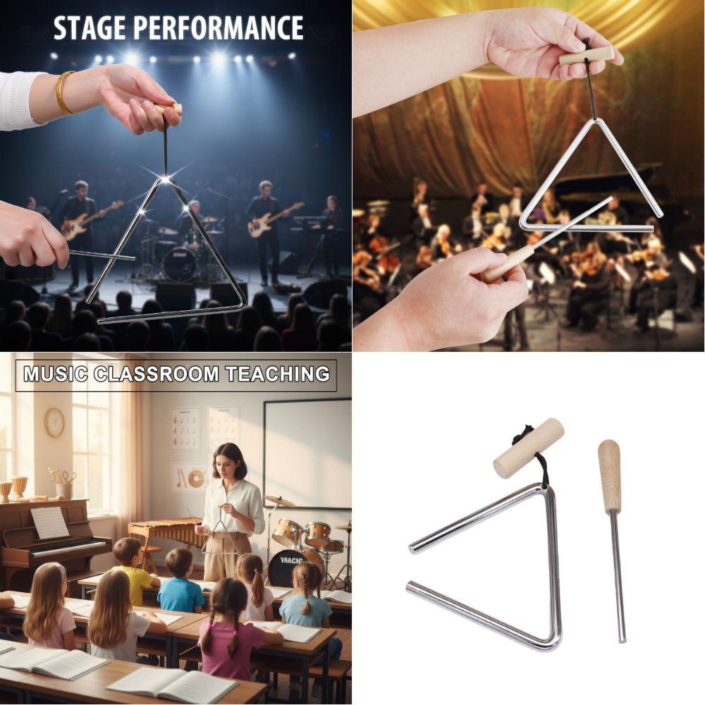 4/5/6in Triangle Instrument with Striker Percussion Triangle  Musical Performance