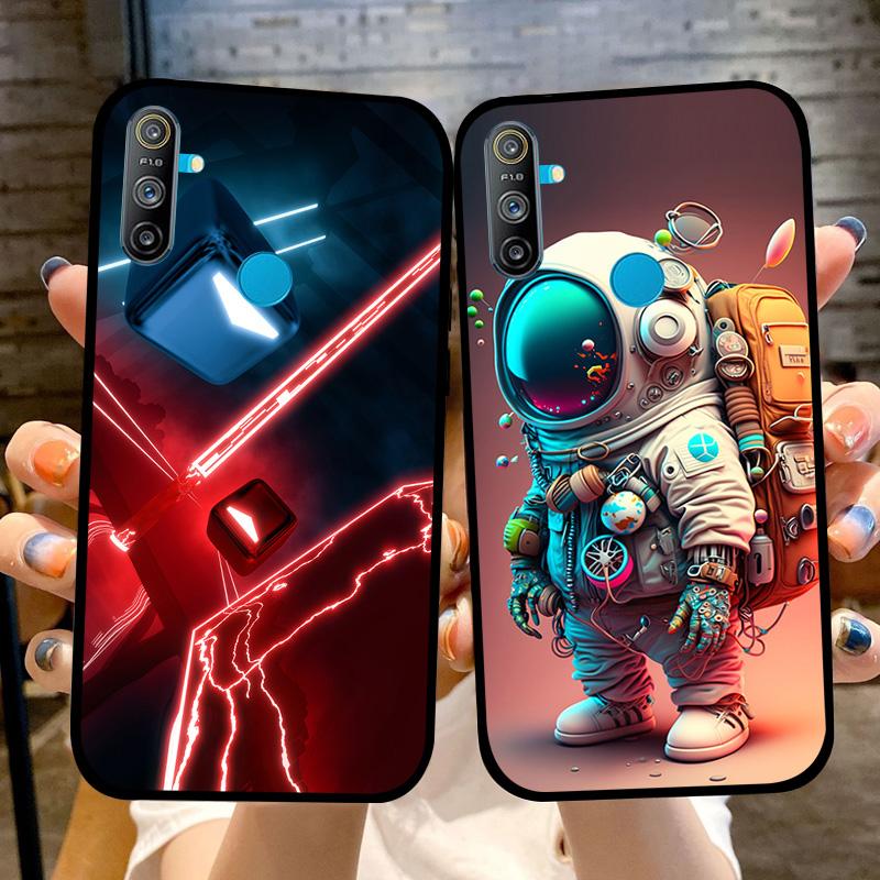 For Realme C3 4G Case Luxury Black Soft Silicone TPU Cover Shockproof Bumper For Oppo Realme C 3 RMX2021 Phone Protective Fundas