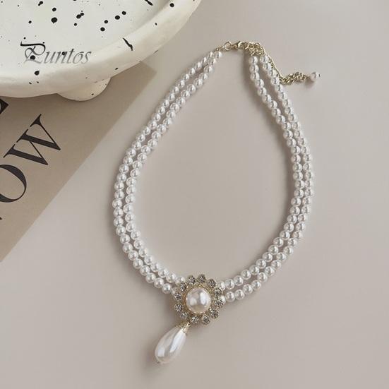 

Ожерелье из искусственного жемчуга, кулон-цепочка, колье, двухслойный дизайн, приятный для кожи, элегантное женское ожерелье, воротник, ювелирное изделие, подарок