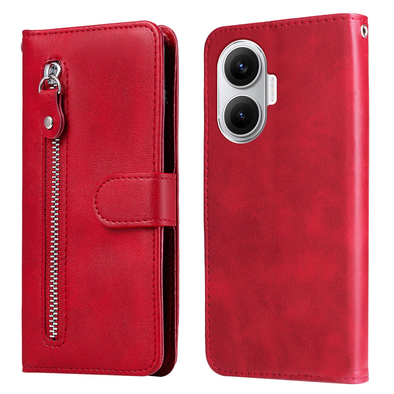 

Для Xiaomi Poco F7 5G Чохли з ПУ шкіри з кишенею на блискавці, Гаманець, Чохол для телефону, Підставка Red