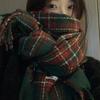 New Soft Imitation Cashmere Tassel Plaid Scarf Winter Female Couple Shawl Red Cold Proof Versatile Thickened Scarf