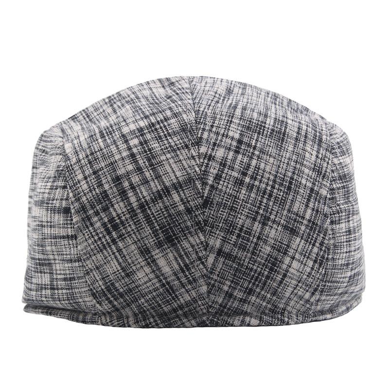 Hat Men's and Women's Autumn Stripes Contrasting Color Cap Cotton Short Brim Beret Hot-selling Forward Hat