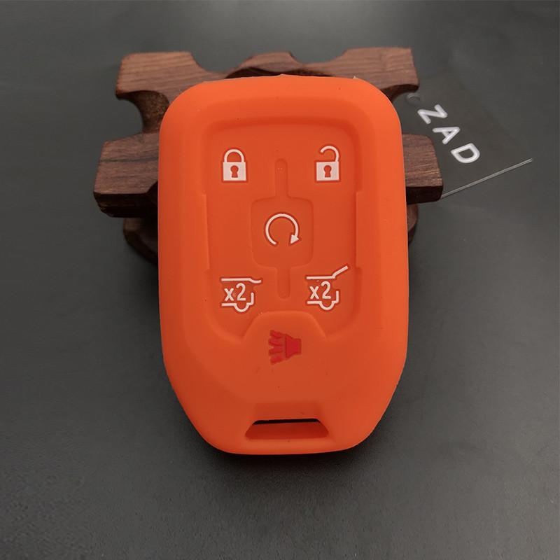 Silicone Car Key Cover Case For Chevrolet Camaro 2015 2016 GMC Yukon Suburban Tahoe Smart 6 Buttons Auto Accessories