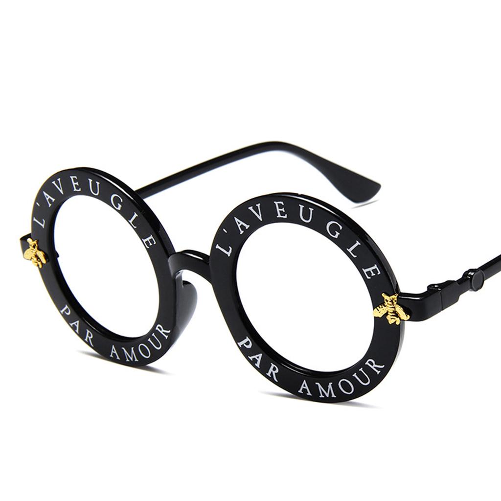 European and American Trends New Sunglasses Ladies Round Frame Burt's Bees Sunglasses Fashion Letters Online Celebrity Glasses.