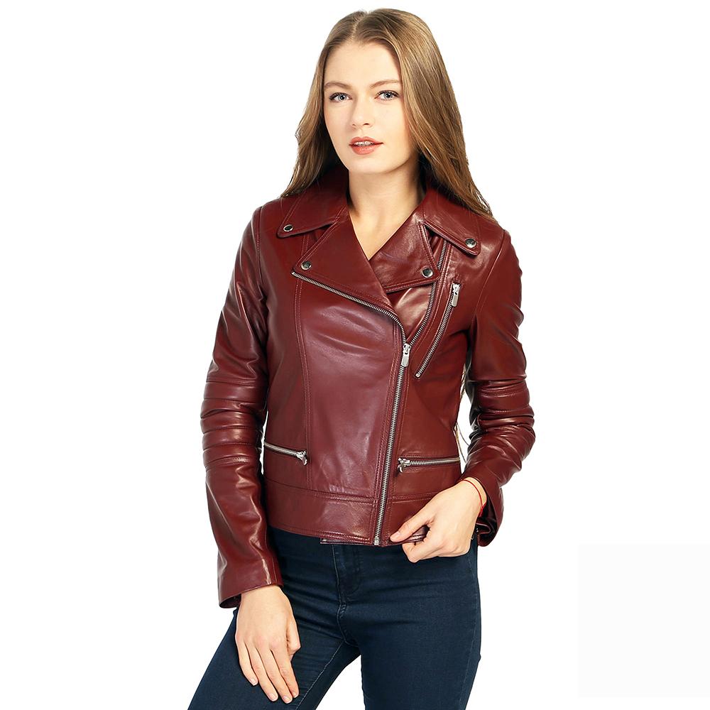 

Vivamood Кожаная женская куртка из овчины