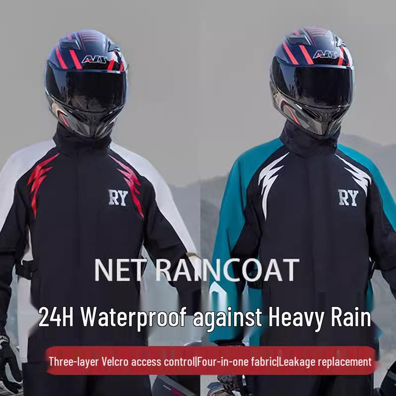 Men's Motorcycle Rain Suit: Thickened Stormproof Jacket & Pants for Riders