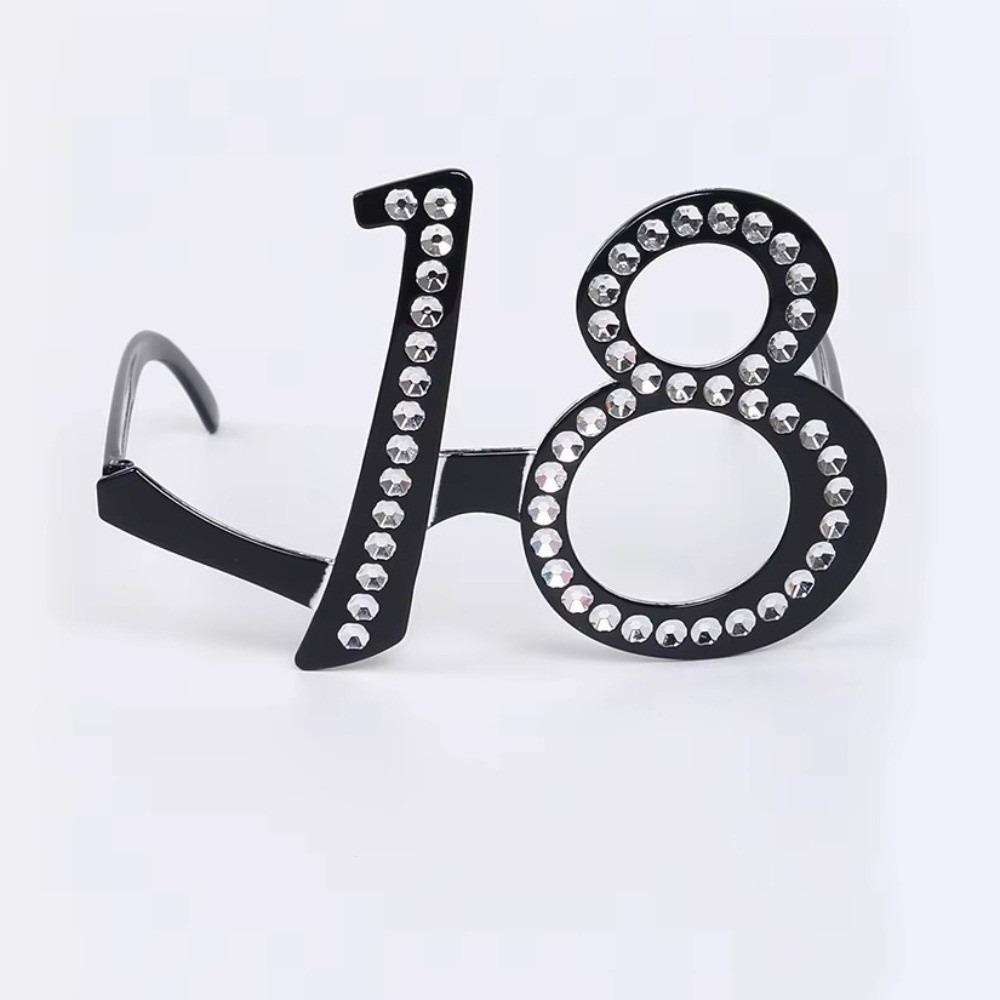 Funny Party Sunglasses Rhinestone Party Mask Celebration Decoration Party Favors Unisex Number 18