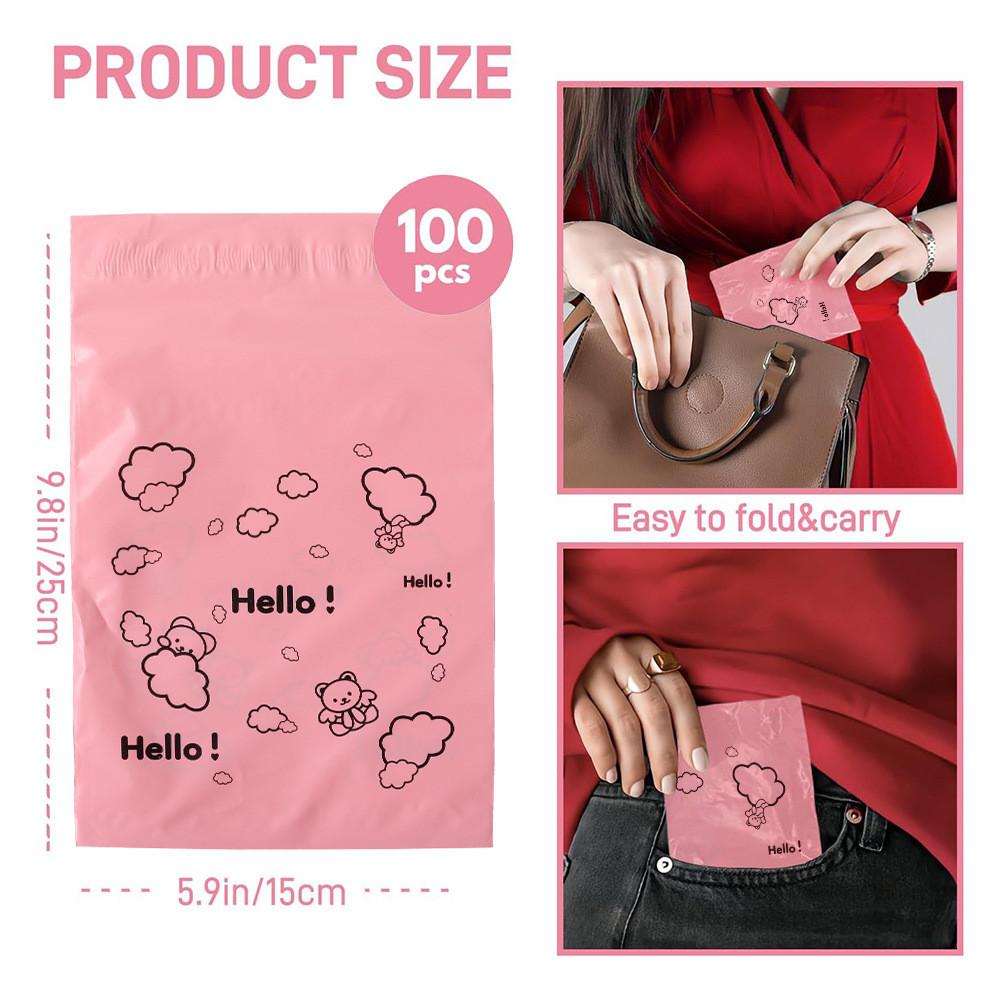 Disposable Sanitary Pad Trash Bag With Support For Pink Home Use