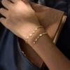 Youthway 18K Gold PVD Plated Geometric Zircon Chunky Bracelets For Women New Stainless Steel Waterproof Cuff Bracelets Jewelry