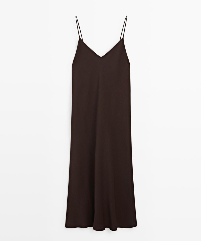 Masimodutti Fluid Satin Midi Dress