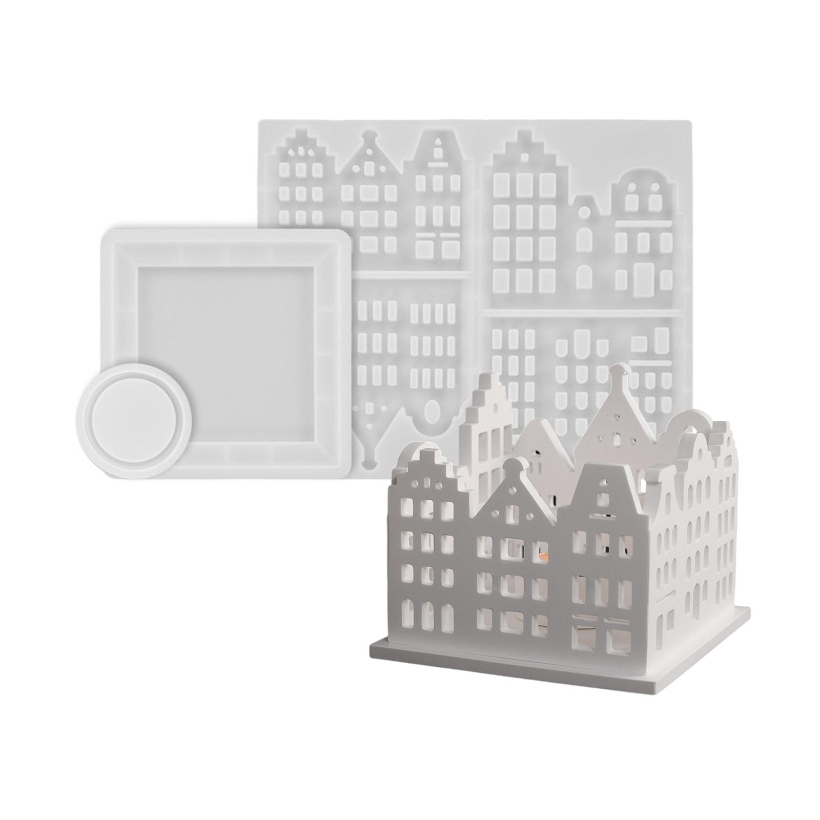 

Силиконовая форма Смола Дом и Формы для подсвечников с полостью Силиконовая текстура Подходит для рукоделия и украшения дома