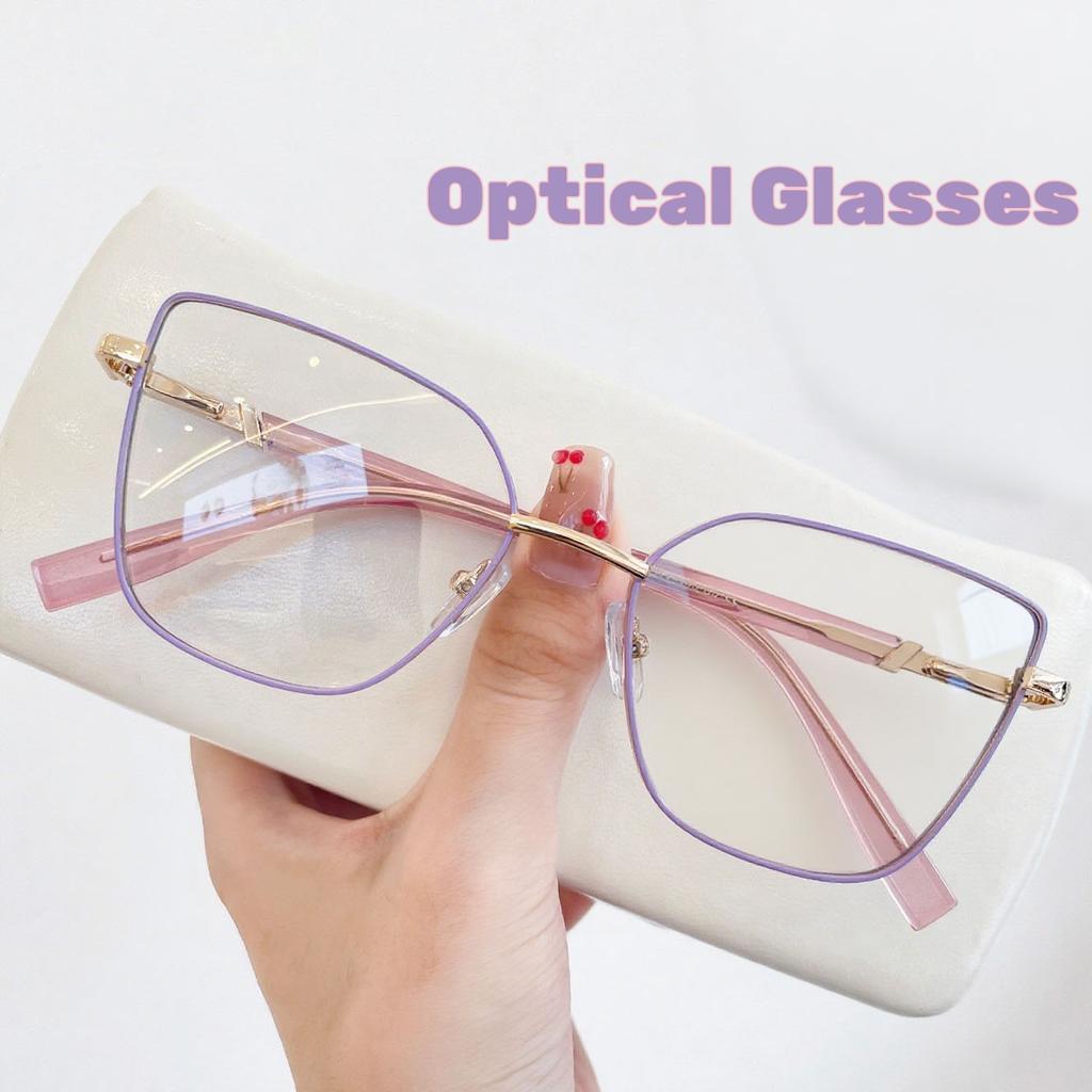 Unisex Cat Eye Frame Optical Glasses Fashion Anti Blue Light Plain Eyewear Oversized Computer Finished Prescription Eyeglasses