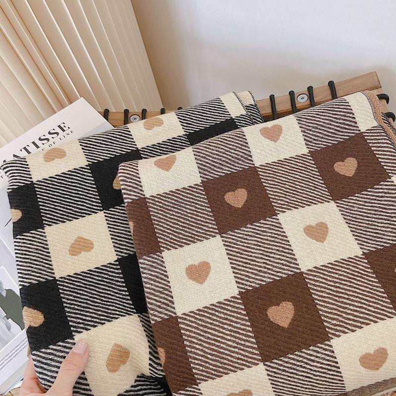 Luxury Heart Print Winter Cashmere Pashmina Scarf Shawl Lady Wrap Warm Autumn Scarves Lady Warm Soft Foulard Poncho Stoles