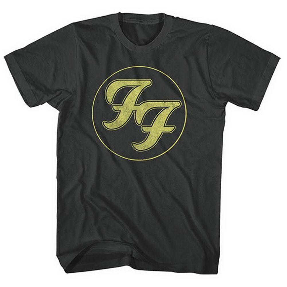 Men s Foo Fighters Distressed FF Logo Slim Fit T-shirt Large Black S