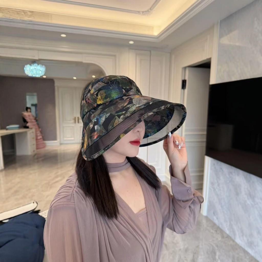 Sun Protection Hat With Large Brim For Women Summer Foldable Uv Sunshade Casual Style