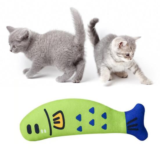 Plush Fish Cat Toy Natural Catnip Soft Self Play Exercise Toy Interactive Chew Kicker Kitten Toy for Indoor Cats