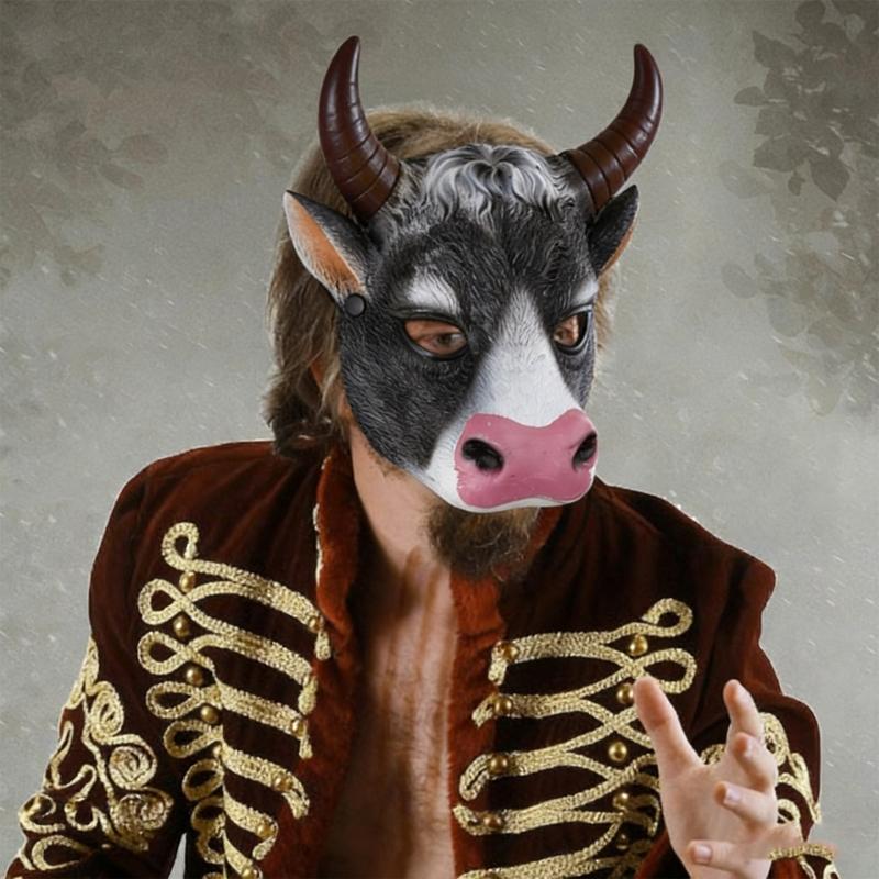 Cow Mask,Animal Masquerade Mask Cow Head Mask for Adult Kids Ox-Head Mask for Festival Cosplay Halloween Costumes