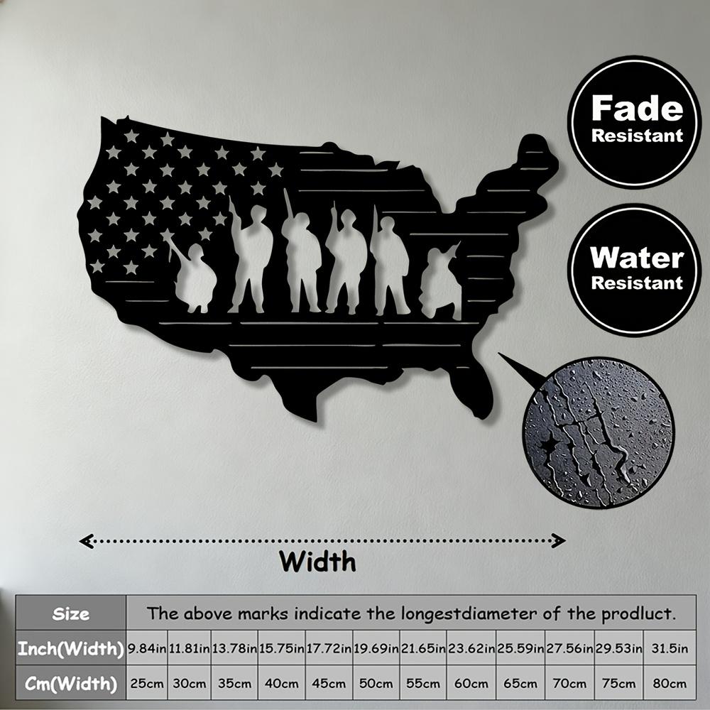 1 Stück USA Flagge Erhobene Hände Silhouette Metall Wandkunst, Eisen Wandmontierte Skulptur Art Deco für Wohnzimmer Schlafzimmer Büro Dekor