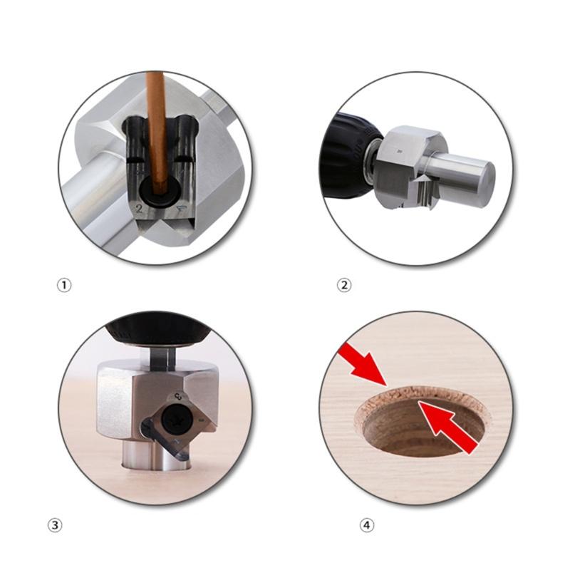 Benches Dog Hole Chamfer Reamer Tool Stainless Steel Dog Hole Chamfer Reamer for 19mm/20mm Dog Holes Polishing Finish