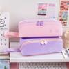 Large Capacity Stain-Resistant Oxford Cloth Pencil Case with Wide Opening and Stylish Letter Design