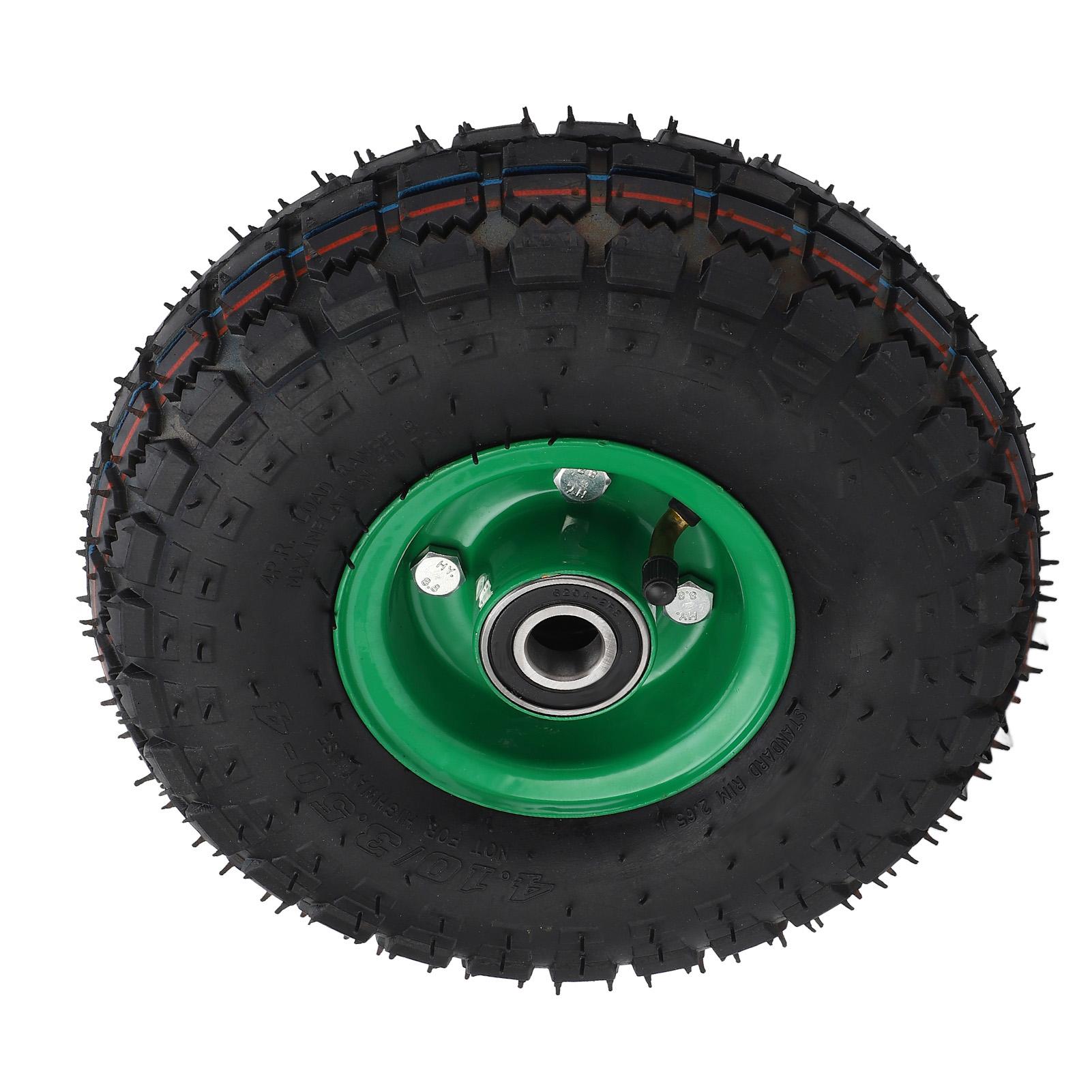 

10-дюймовое резиновое колесо-замена 4.10 3.50-4 Надувное колесо для садовой тележки, тележки, тачки, подшипник 6204, 250 кг