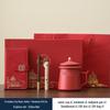 Palace Museum Ceramic Tea Mug with Lid: Elegant Business Souvenir Gift Box