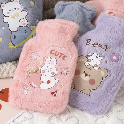 500ML Soft Water Bottle ColdSeason Hand Warmer Cute Kawaii Water Bottle for Girls Portable Waist Hand Bed Warm Bottles